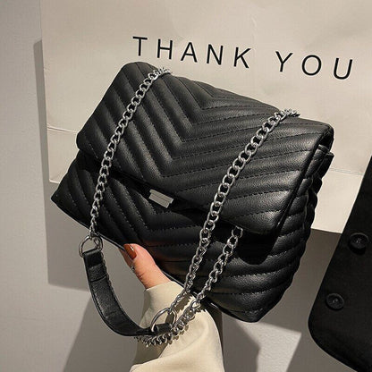 Handbags Women's Black Pu Leather Shoulder Crossbody Bags Women