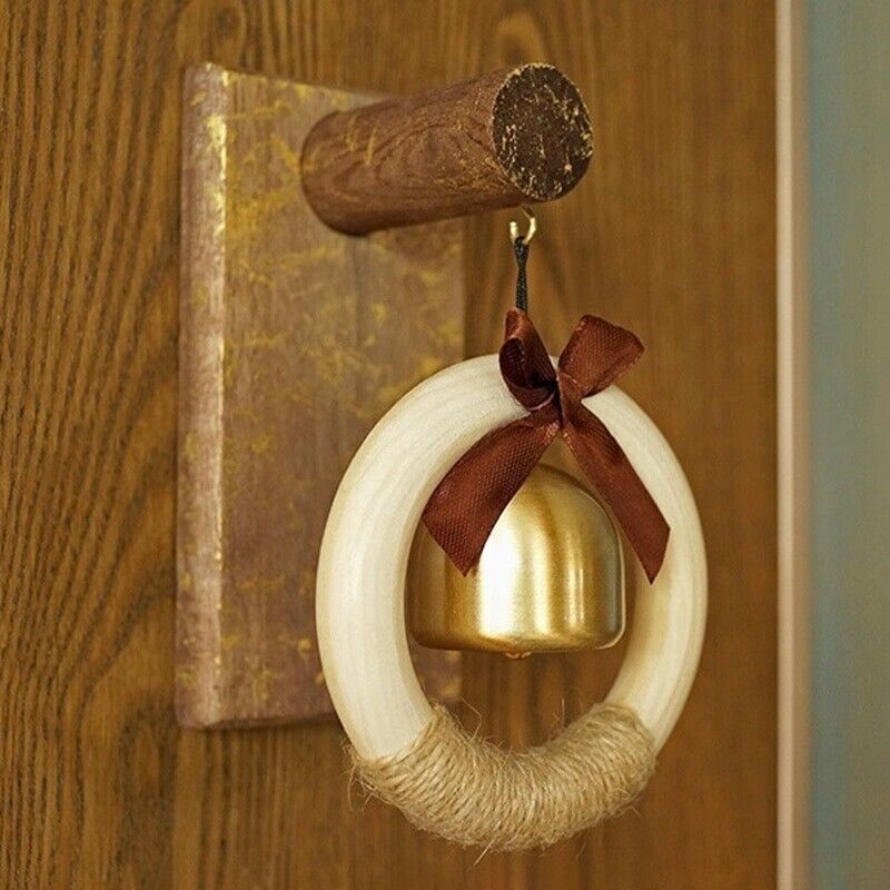 Shopkeepers Bell Japanese Wooden Doorbell Wireless Door Entrance Chimes 13x6.5cm