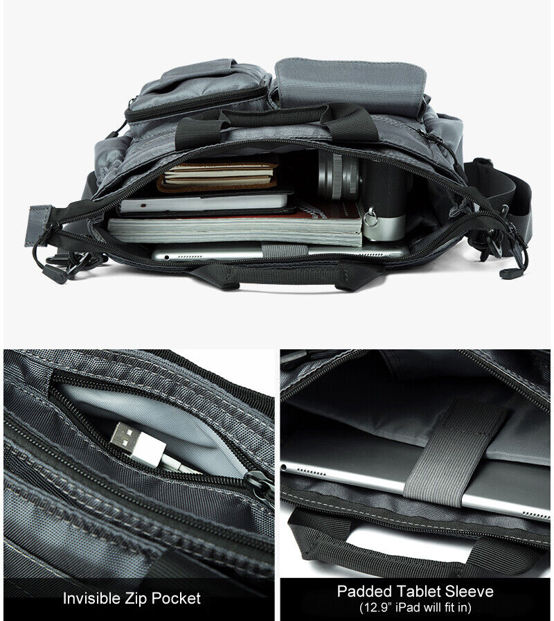 Water Resistant Multi Pockts Nylon Shoulder Bag Crossbody bag Purse Messenger