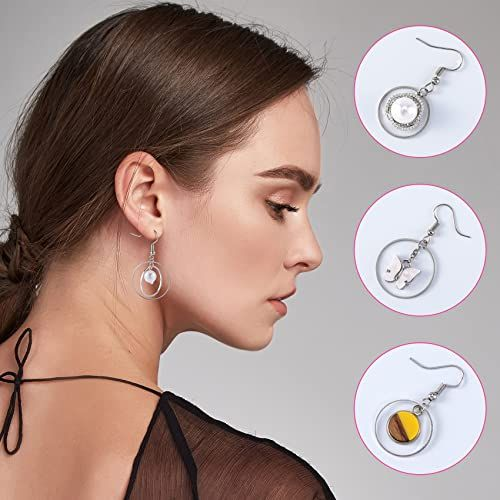 PAGOW 96Pcs Earring Hoop Jewelry Making, Hypoallergenic Teardrop Silver