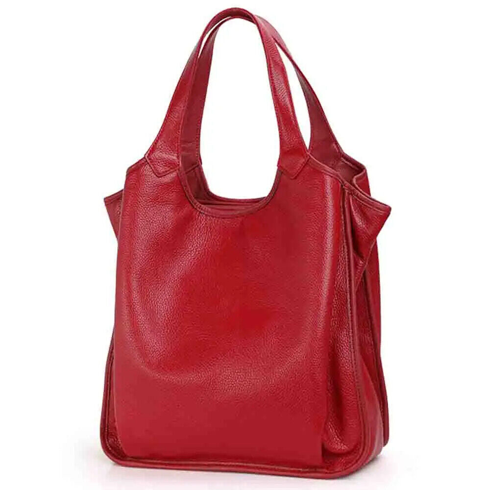 Women Genuine Leather Cowhide Shopper Bag High Grade Ladies Handbag