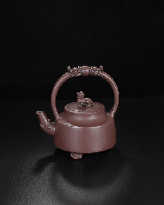 Chinese Yixing Zisha Clay Handmade Exquisite Teapot （双龙戏珠 底款：高海庚）