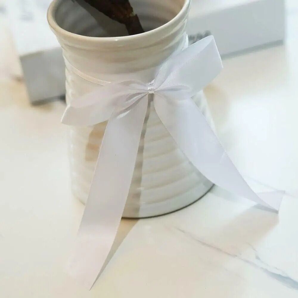 Wedding Decor 50Pcs Cotton White Bows Jewelry Bridal Car Antenna Decorative Loop