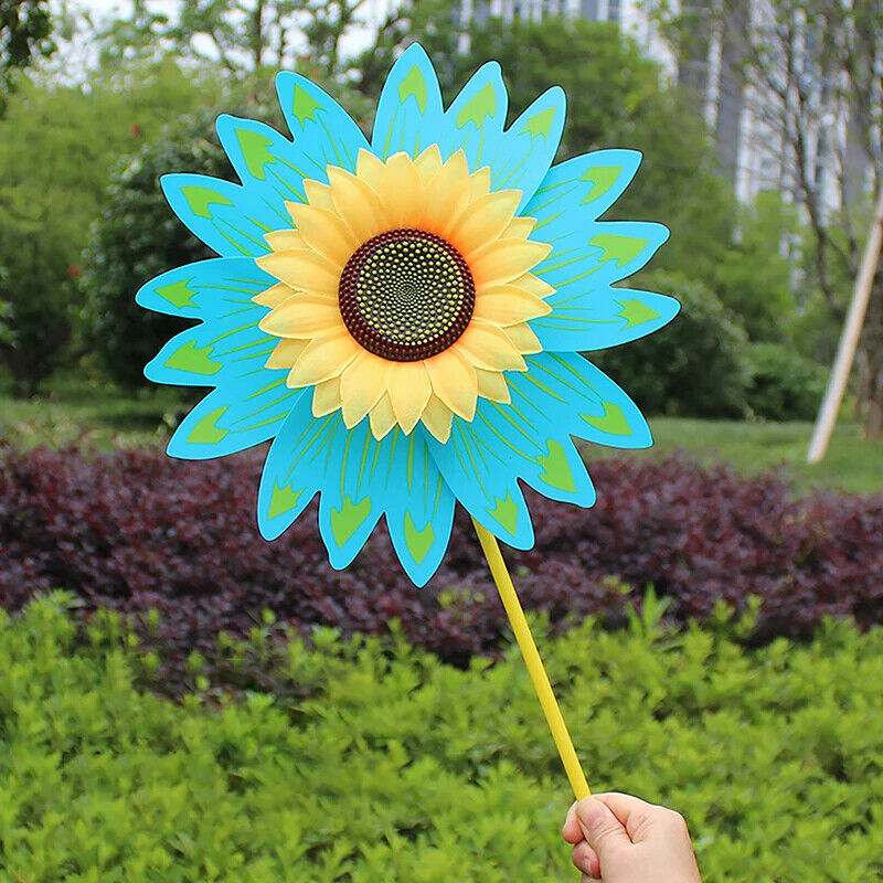 Sunflower Windmills Colorful Wind Turbines Lawn Garden Party Decorations 28x29cm