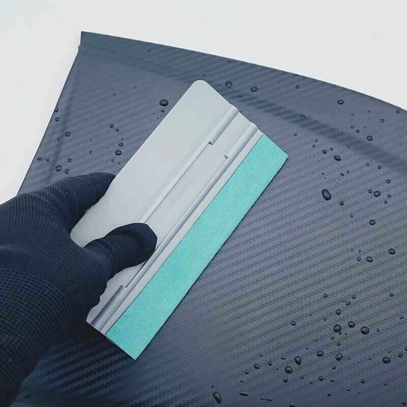 Squeegee With Ruler Plastic Car Vinyl Wrapping Suede Edge Felt Scrapers 15x7.4cm