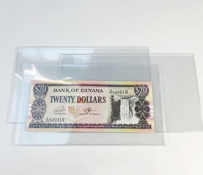 Paper Money Holder 5Pcs Clear Hard Plastic Clip Notes Bills Sleeve Bag 105x180mm