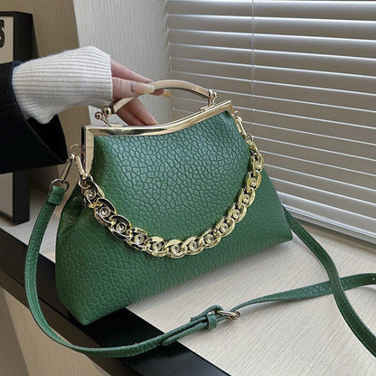Handbag Mental Handle Pleated Shell Bag Clutch Purses Crossbody Bags 28*20*7 CM