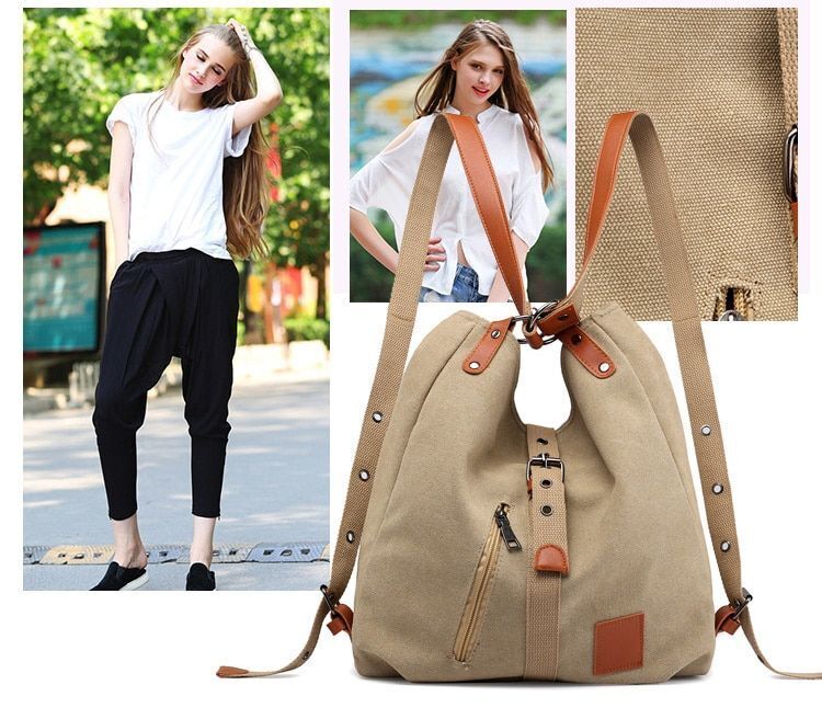Winter Canvas Shoulder Bag Back Pack Students School Travel Bags Large Capacity