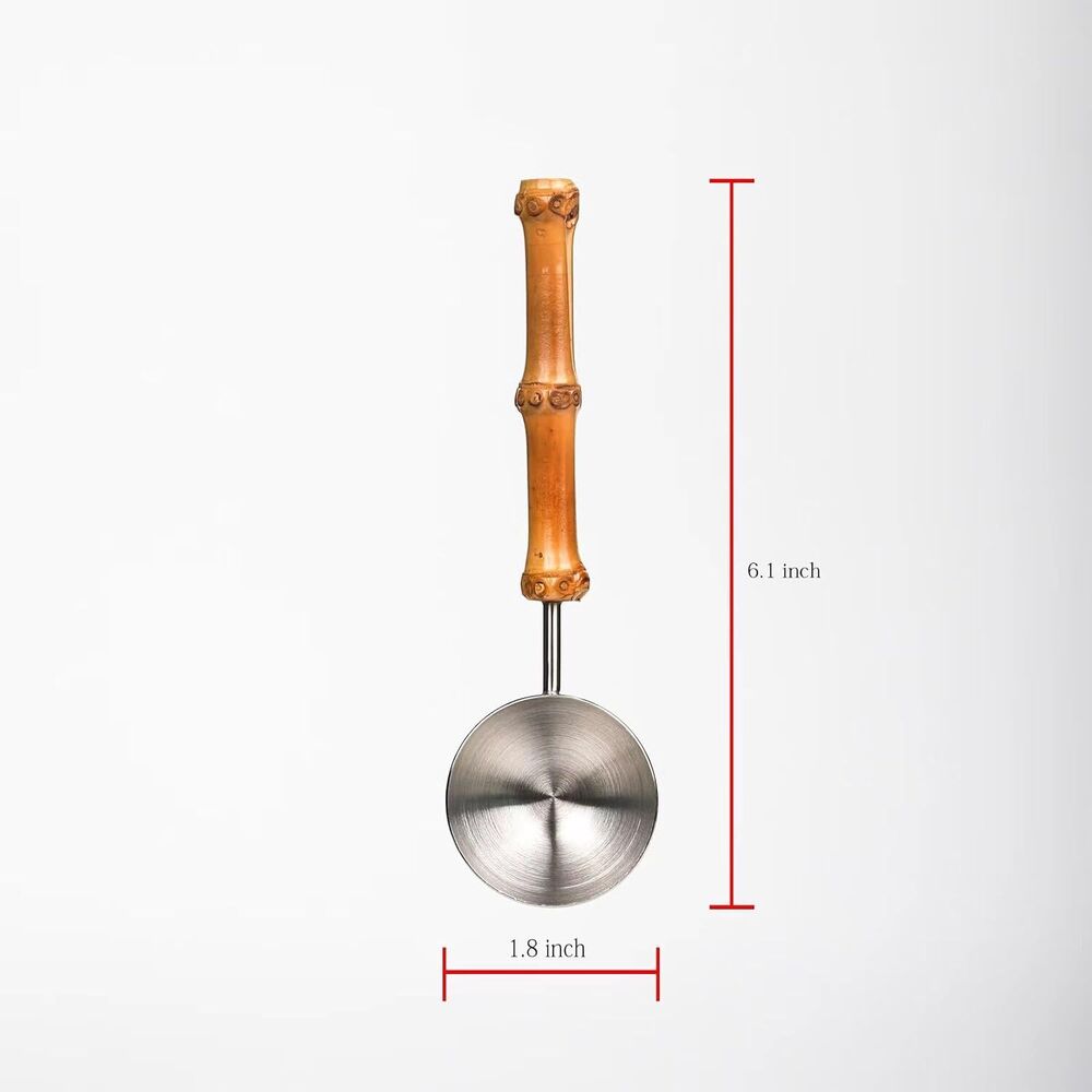 Stainless Steel Coffee Measuring Scoop Tablespoon Bamboo Handle Kitchen Gift