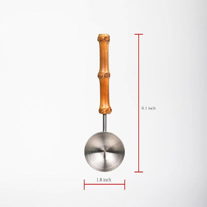Stainless Steel Coffee Measuring Scoop Tablespoon Bamboo Handle Kitchen Gift