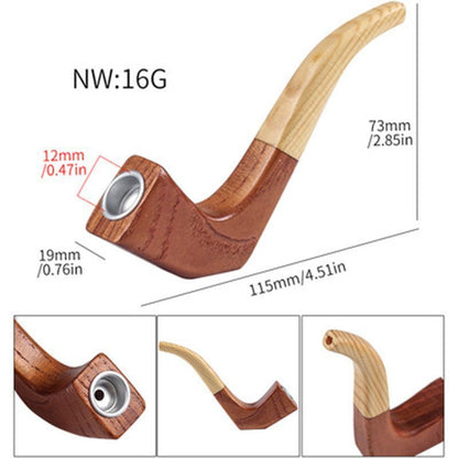 Tobacco Pipes Handmade Solid Wood Bent Smoking Tools Sickle Design Presser 115mm