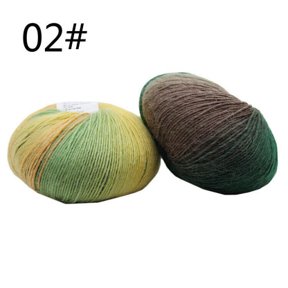 Hot Sale 50g Crochet soft Rainbow Dyeing Wool Yarn Crafts Hand Knitting Yarn