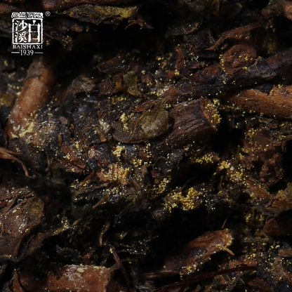 Chinese Anhua Baishaxi Dark Tea with Golden Flower Dark Tea FuCha Fu Brick 300g