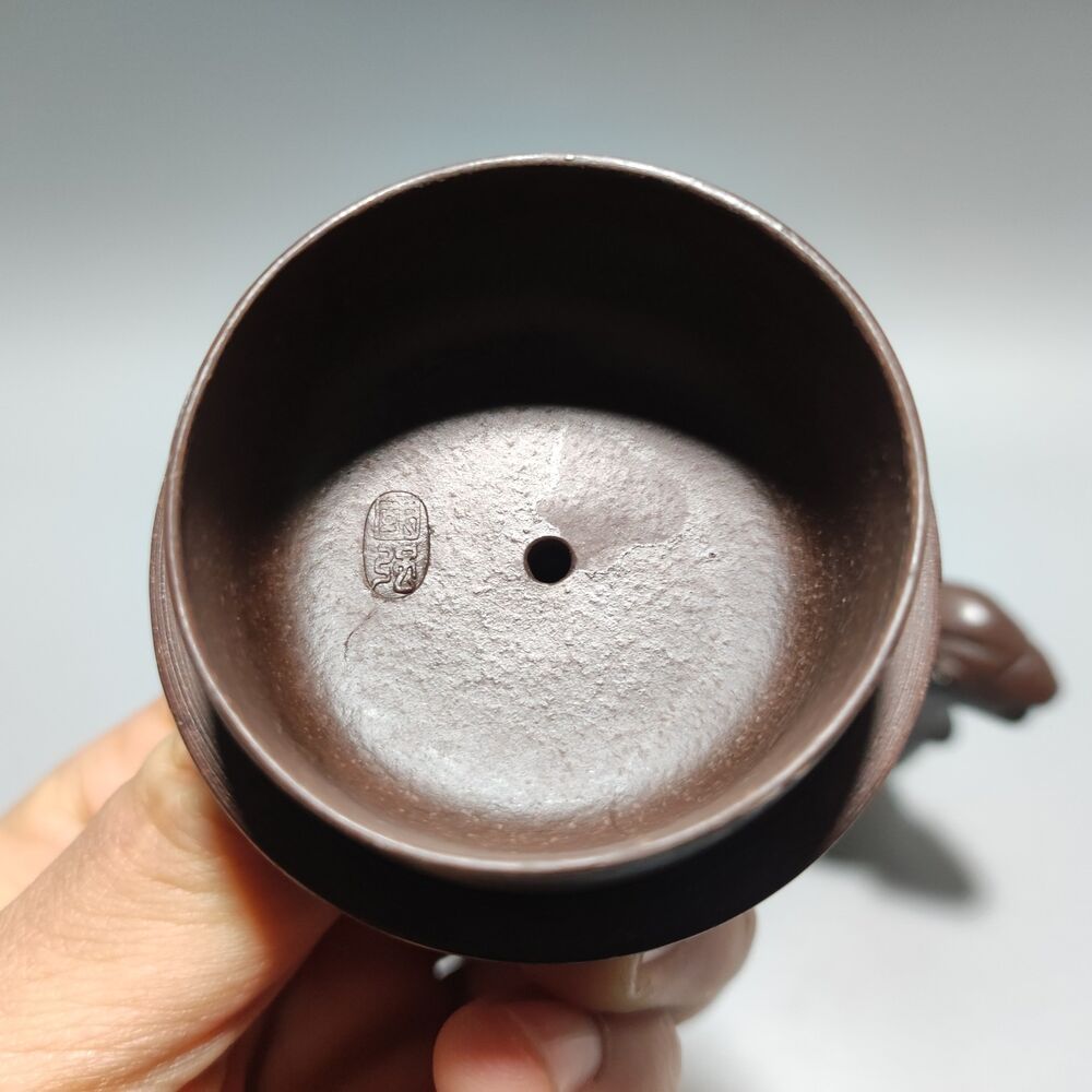 Vintage Chinese Yixing Purple Clay Teapot Zisha Ceremony Carving Collectible Art