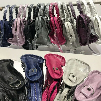 Luxury Handbags Soft Tassel Motorcycle Bag PU Leather Crossbody Shoulder Bag