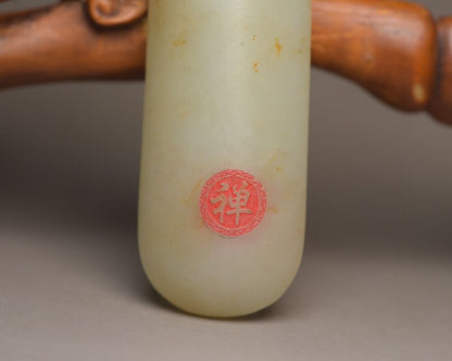 Chinese Top Natural Hetian Jade Carved Kwan Yin Statue Good Luck Pendant Jewelry