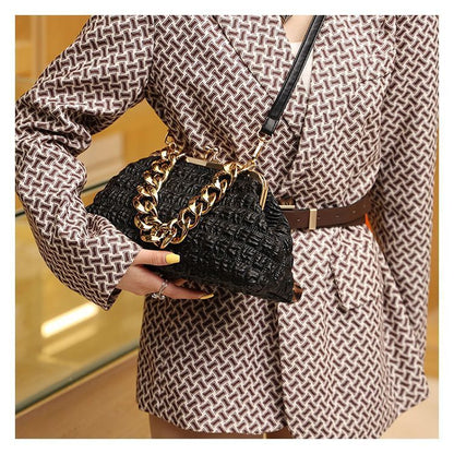 Clip Crossbody Bags Handbag Clutches Thick Chain Messenger Bag Purse 32*16*10 CM
