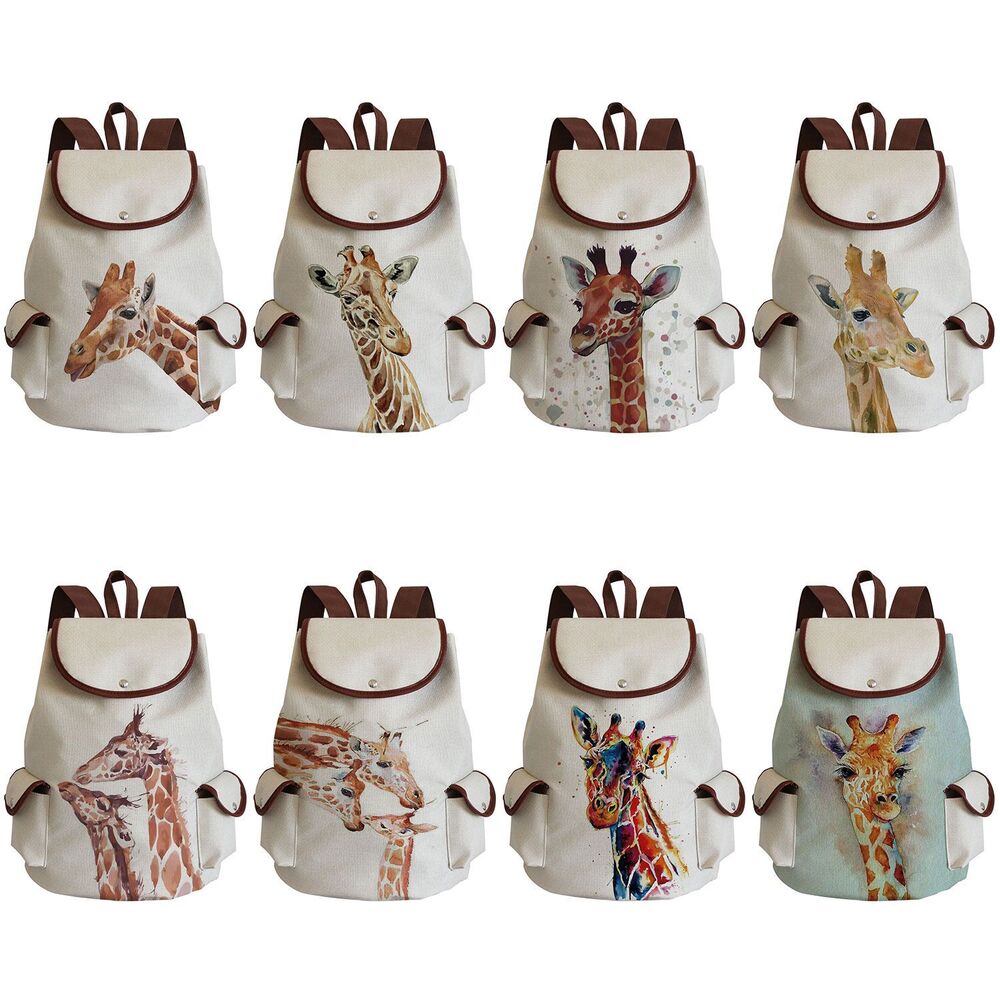 Large Traveling Backpack Watercolor Animal Print Purse Portable Traveling Bags