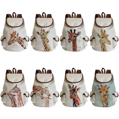 Large Traveling Backpack Watercolor Animal Print Purse Portable Traveling Bags