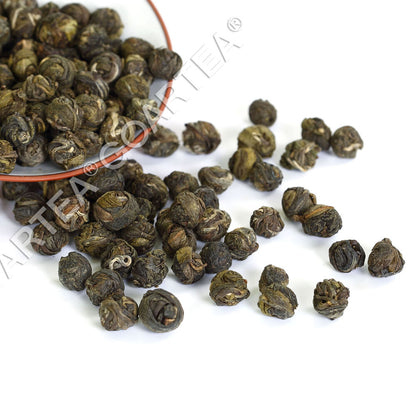 HELLOYOUNG 30Pcs*8g Premium Jasmine Dragon Pearl Loose Leaf Green Tea Ball