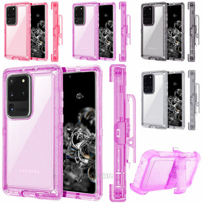 Luxury Clear Case Kickstand Clip Stand Holster Cover For Galaxy S20/ Ultra/ Plus