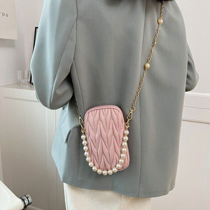 Mini Shoulder Bag Women PU Leather Crossbody Handbag Holder Bag Zipper Wallet