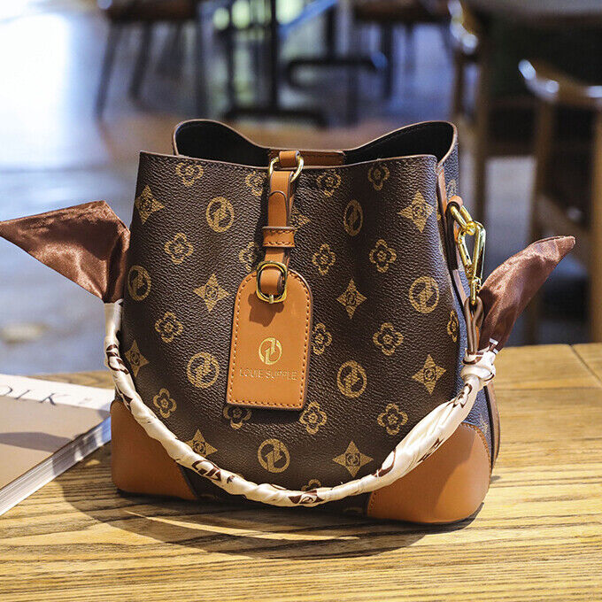 PVC Womne's Bucket Bag, Elegant Crossbody Shoulder Bag Classic Desinger Handbags
