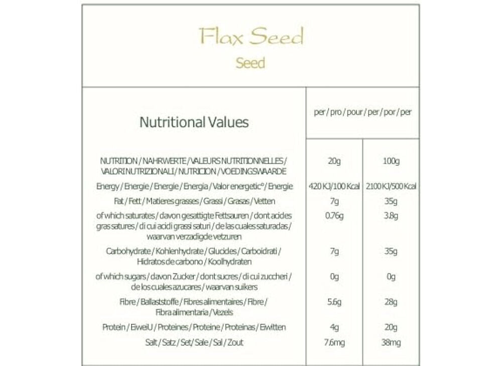 Whole Flax Seeds Organic Flaxseed - Culinairy Grade Flax Seed - Linseeds 200g