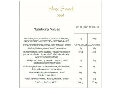 Whole Flax Seeds Organic Flaxseed - Culinairy Grade Flax Seed - Linseeds 200g