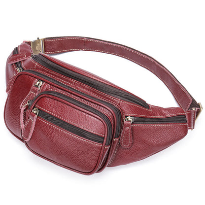 Motorcycle Outdoor Genuine Vintage Leather Waist Fanny Pack Crossbody Sling Bag