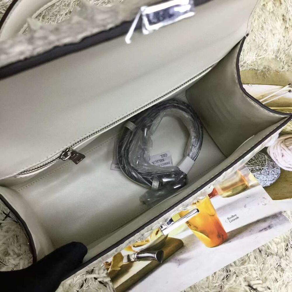 Women's Genuine Crocodile Skin handbags, Alligator Leather Shoulder Bag White