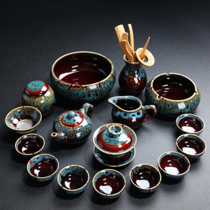 Household ceramic kiln Kung Fu small tea cup set