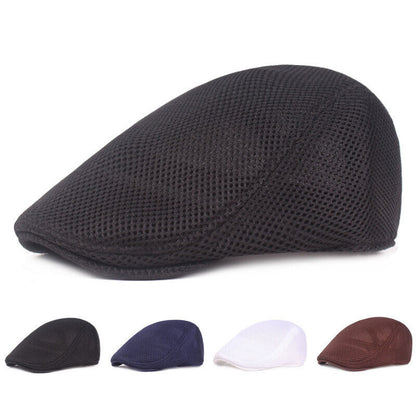 Hat Mesh Flat Cap Caps Beret Adjustable Men Women Casual Summer Fashion