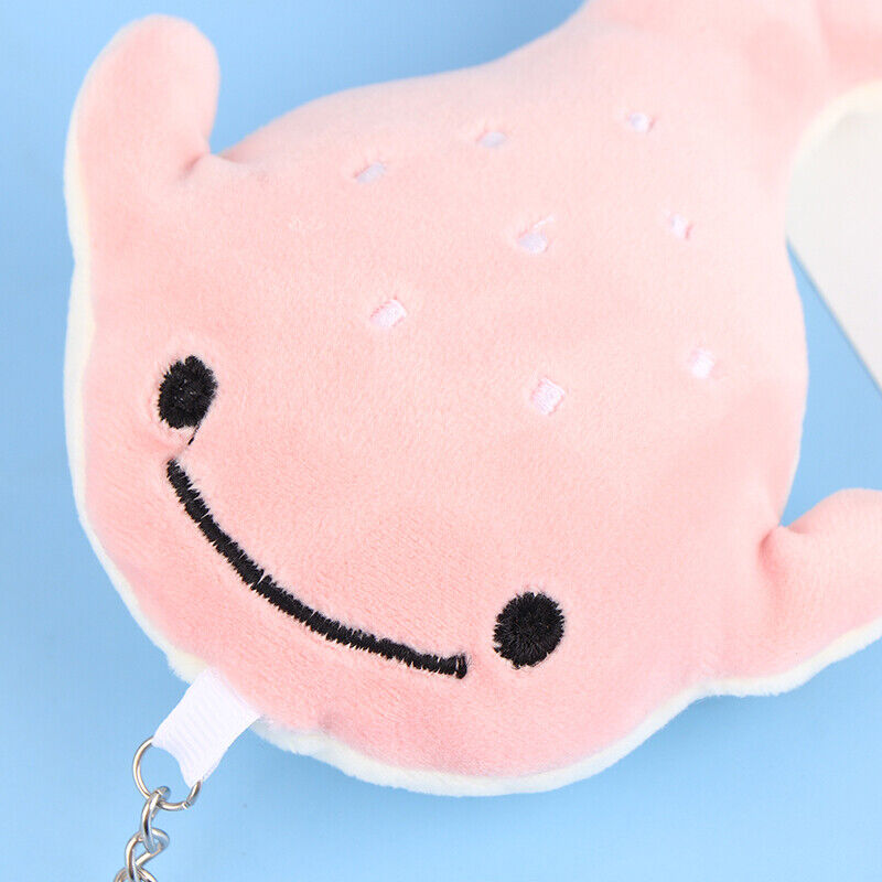 2Pcs Cute Cartoon Shark Plush Dolls Soft Stuffed Animal Keychain Bag Pendant