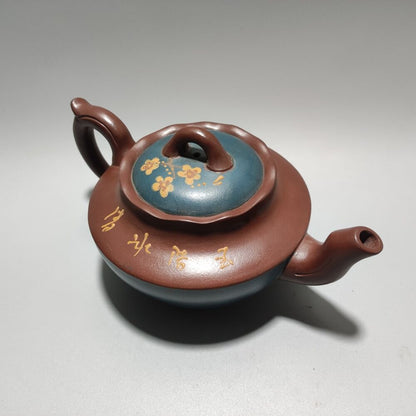 Vintage China Yixing Purple Clay Teapot Zisha Ceremony Fine Plum Blossom Teaware
