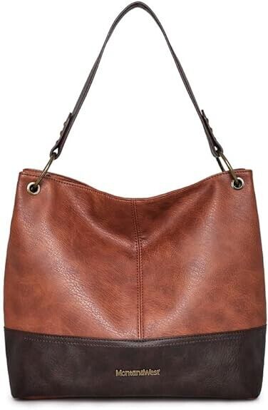 Montana West Hobo Bag For Women Vegan Leather Top Handle Bag Zipper
