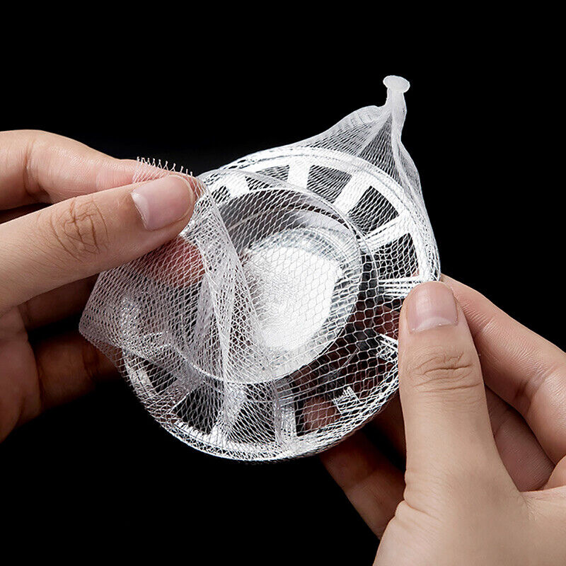 100pcs Bathroom Shower Drain Cover Net Bag Hair Prevent Filter Sink Strainers~