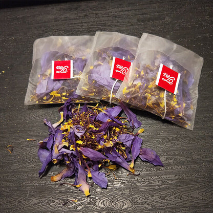 Premium Egyptian Lotus Petals Tea Bags - 15 Packs (30g) - Blue Lotus Infusion