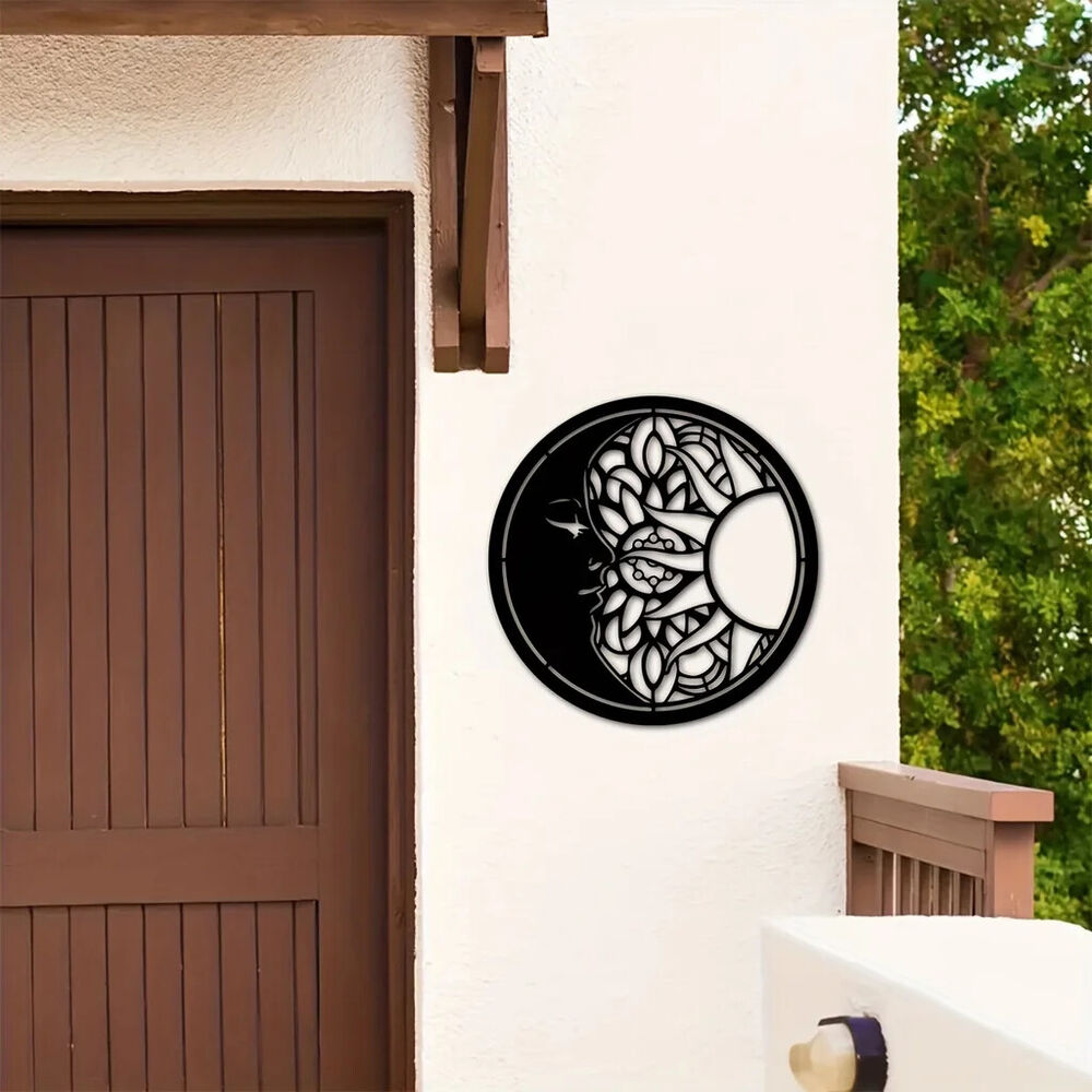 Metal Sun And Moon Art Wall Decor, Sun And Moon Metal Wall Decor