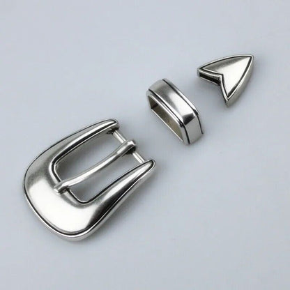 Belt Buckle 3Pcs Zinc Alloy Silver DIY Classic Leathercraft Hardware Tools 3/4''