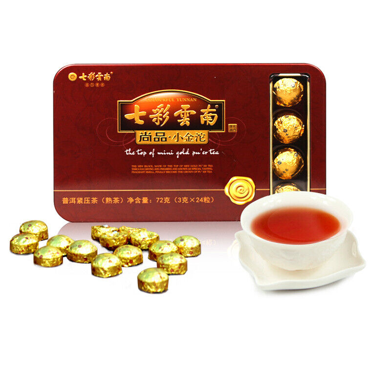 Shangpin Xiao Jin Tuo Colourful Yunnan The Top of Mini Gold Pu'er Tea 72g Ripe