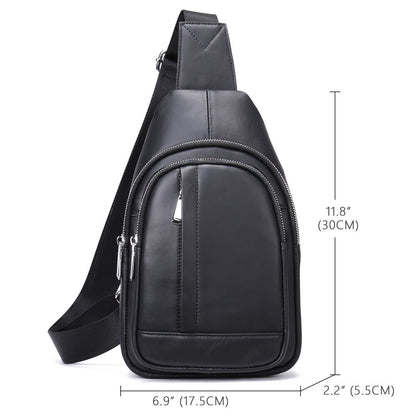 100% Genuine Leather Men's Cross Body Bag Shoulder Bag Sling Backpack for Hiking