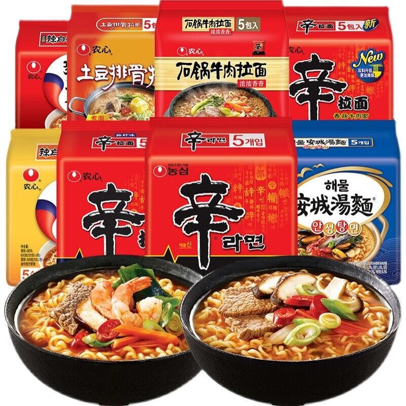 鲜虾味农心辛拉面袋装方便面即食速食 Shrimp Flavor Nongxin Xin Ramen Bag Instant Noodles