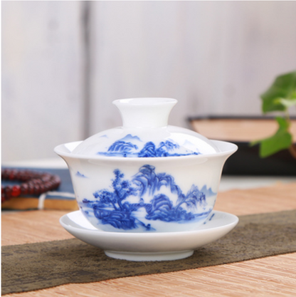 ceramic tureen porcelain gaiwan Chinese cup bowl set zisha tureen multi-pattern