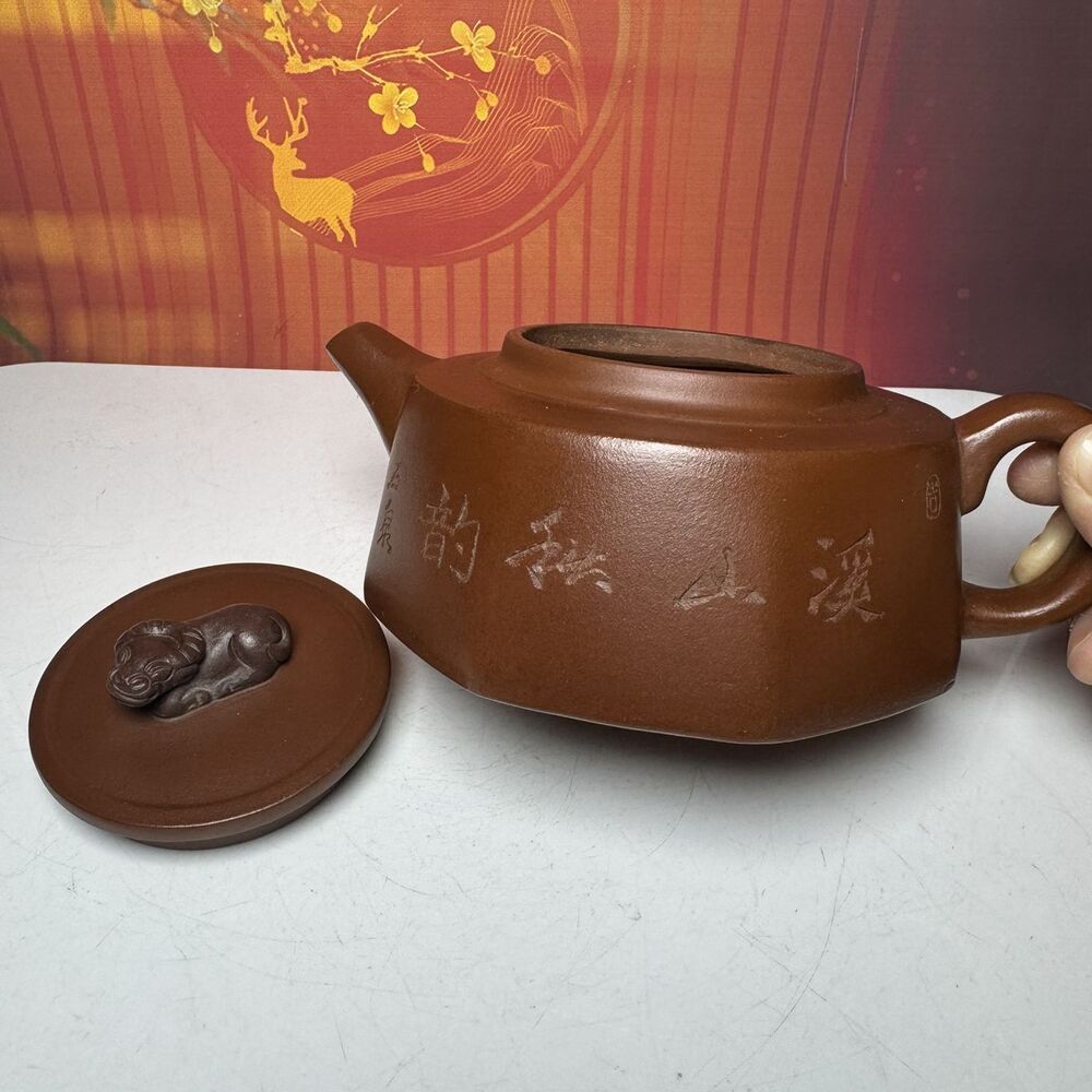Chinese Yixing Purple Clay Teapot Tea Set Pot Zisha Ceramic Cute Decor Figurine