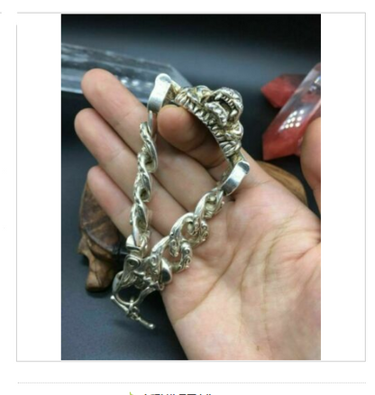 Chinese tibet silver Bracelet Fashion evil person statue gift decorate