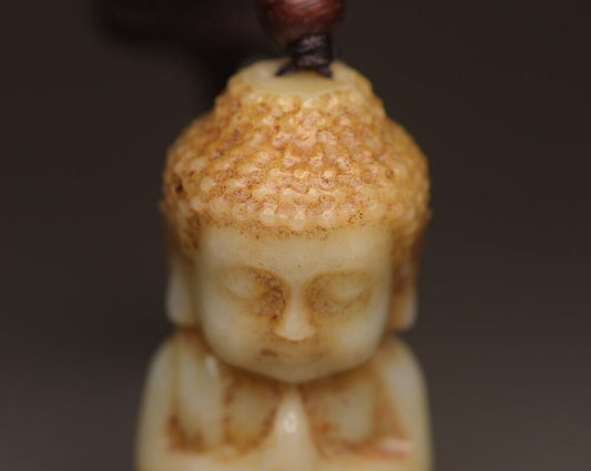 Chinese Natural Hetian Jade Hand Carved Baby Buddha Statue Pendants Jewelry Gift