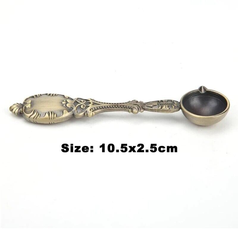 Wax Stamps Seal Antique Fire Paint Sealing Tools Melting Spoon 10.5x2.5cm Copper