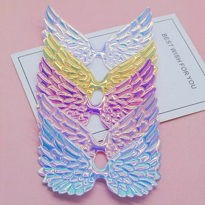 20Pcs/Lot 9.5x6.5cm Shiny Angel Wing Padded Appliques DIY Bow Clips Accessories
