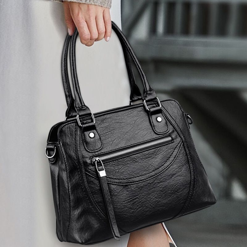 Polyester Shoulder Bag Large Capacity Retro Messenger Casual Tote Bag 31*14*24CM